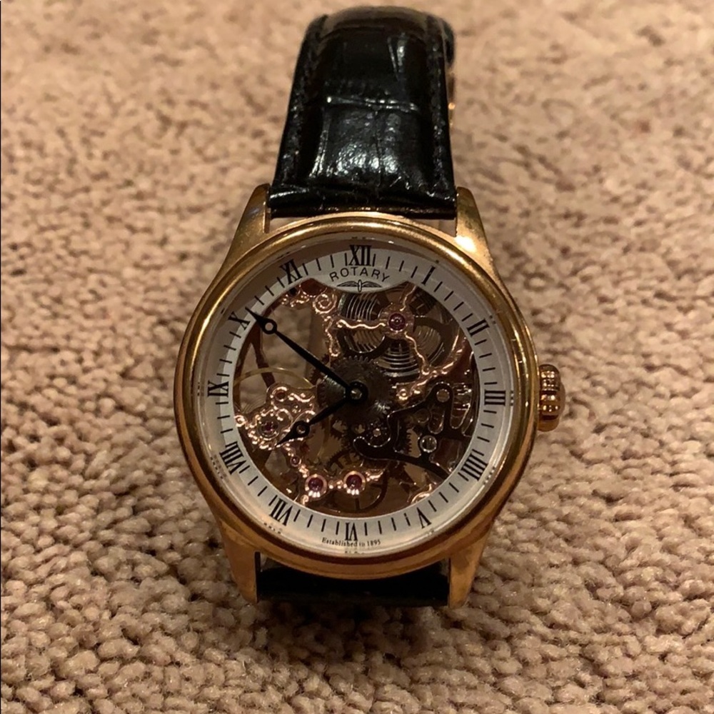 Rotary skeleton watch